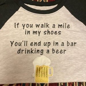Baseball shirt with cute saying large
